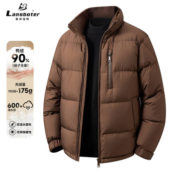 New National Standard Winter down Jacket for Middle-Aged Men, Thickened Stand Collar, Warm and Cold-Proof, White Duck down Coat, Winter Outerwear, Puffer Jacket
