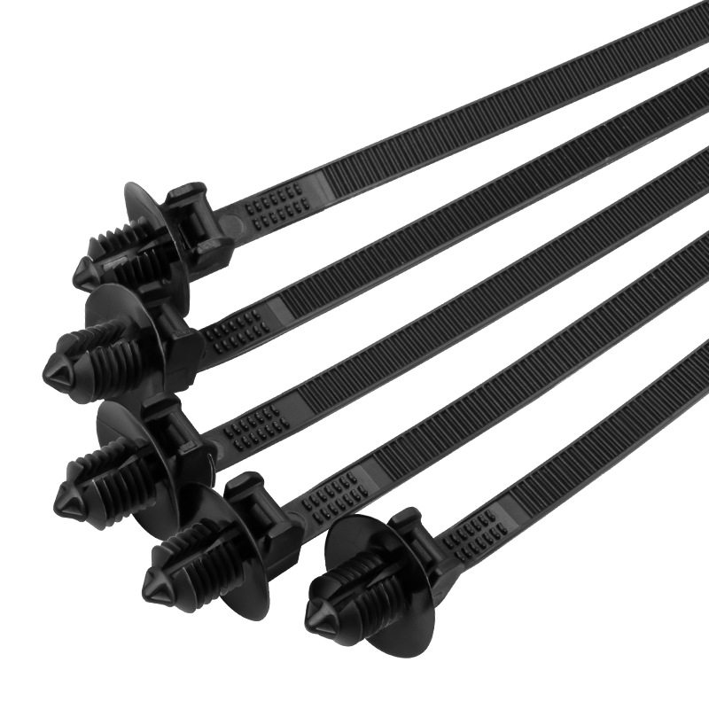 Wholesale Nylon Cable Ties in Various Specifications, Highly Flexible, X70 Type 4.7*190mm Threaded Head Automotive Cable Ties