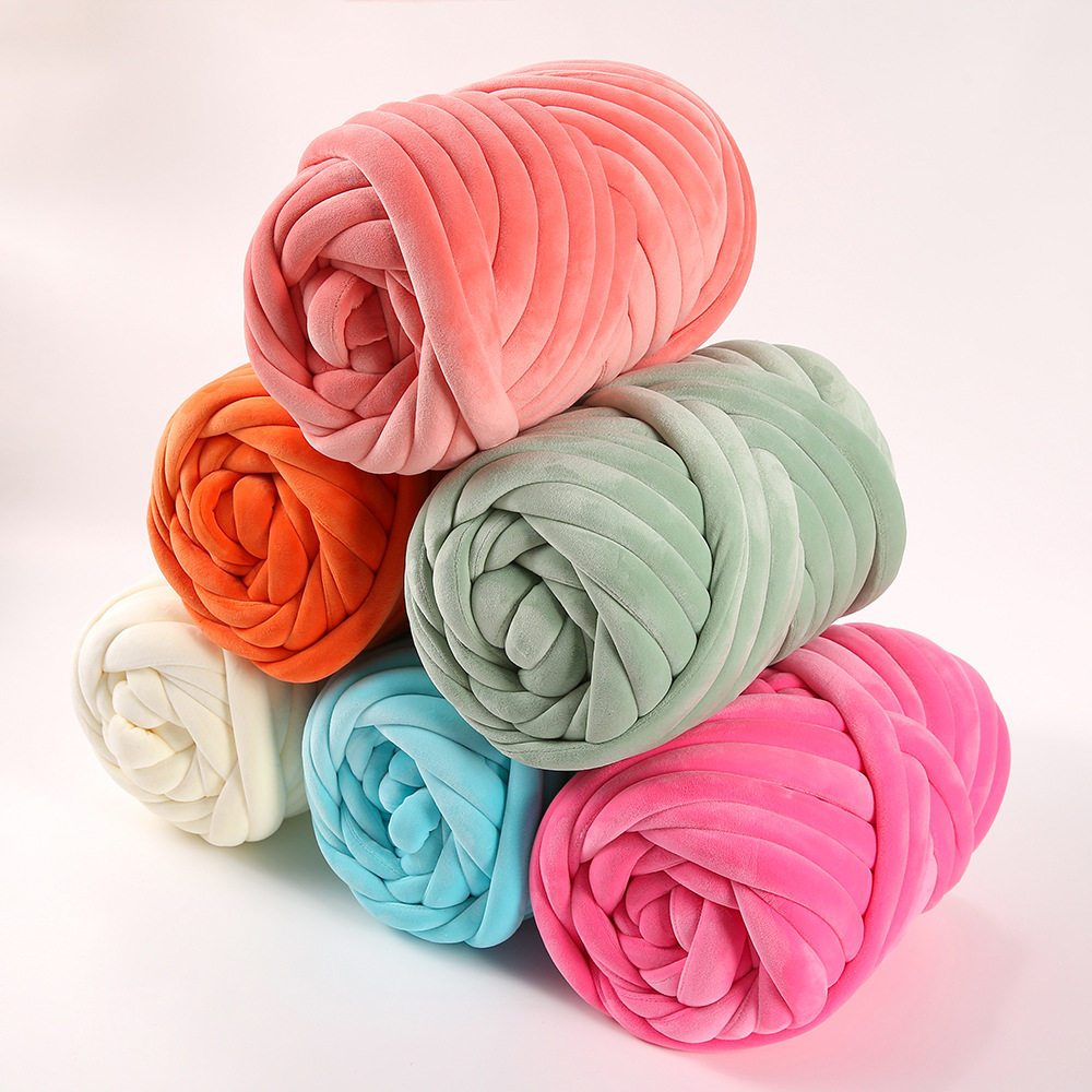 Amazon New DIY Handmade Wool Blanket Crystal Velvet Core Yarn 3cm Thick Line Cloth Pillow Cat Nest Line