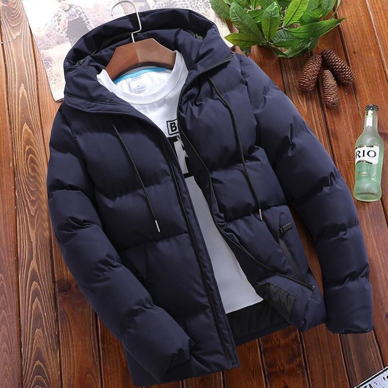 winter cotton coat for men new cotton coat hooded mid-length...