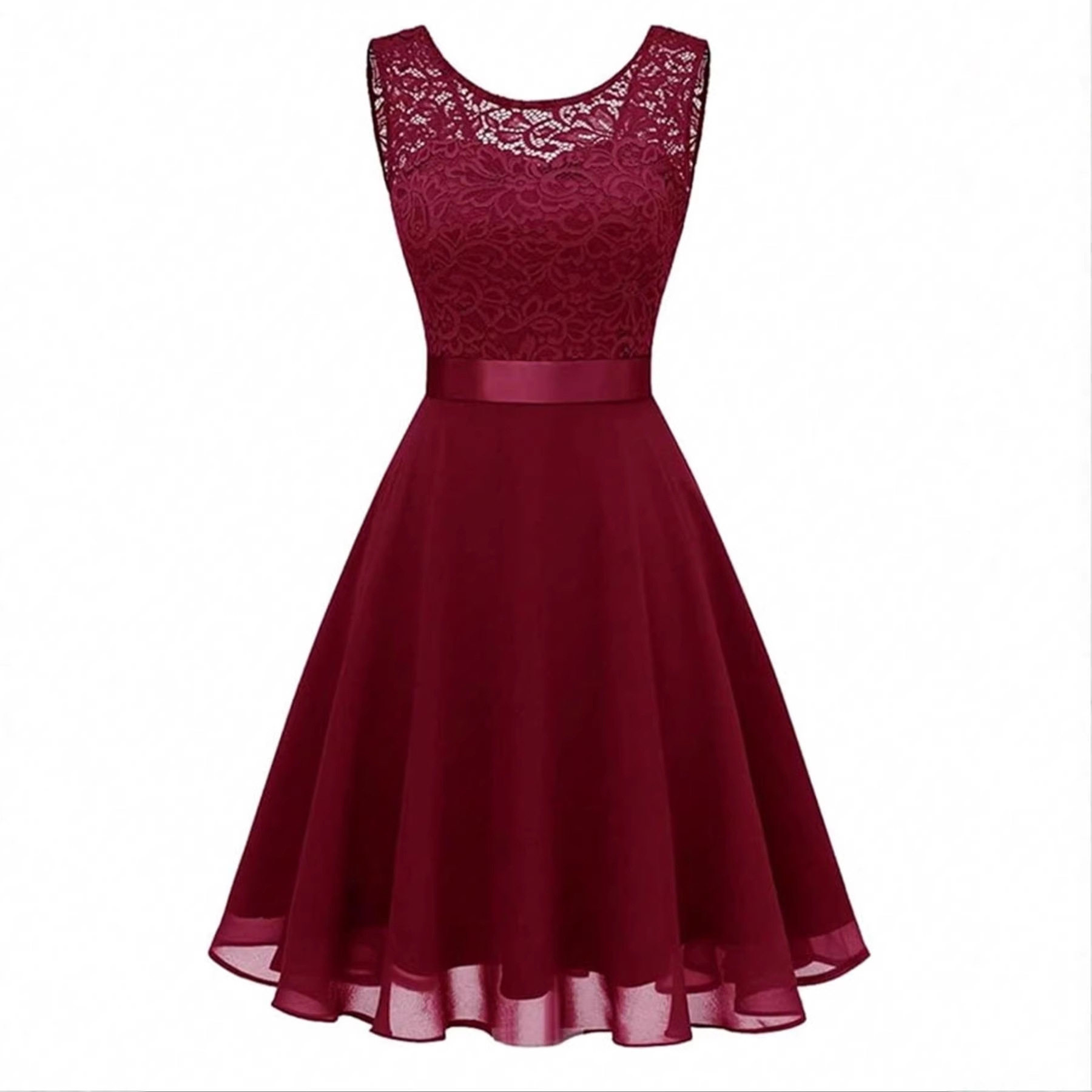 Sleeveless Lace Panel Dress Elegant Design Spring Summer Style Perfect for Parties and Special Occasions Wholesale