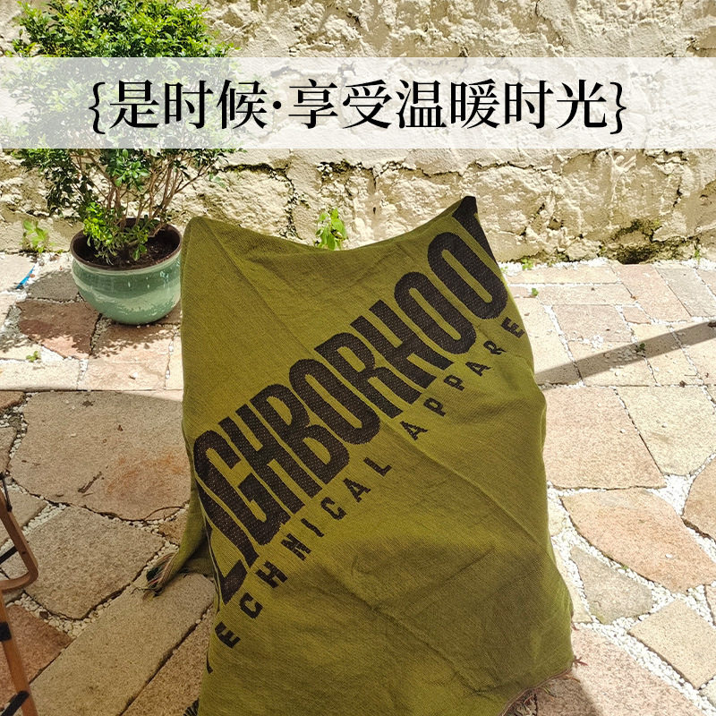 Manufacturer Wholesale Cross-Border Camping Blanket Thread Blanket Sofa Blanket Outdoor Camping Thread Blanket Tablecloth English Letters Tassel Lace