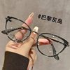 Ultra-light cat's eye brown glasses myopia degree can be matched with female makeup artifact retro square round face suitable for eyes frame