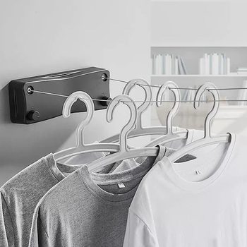 Invisible clothesline Balcony Telescopic Drying Quilt Artifact No Punch Indoor Toilet Drying Rack Stainless Steel Rope