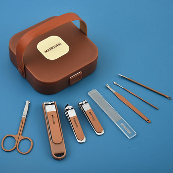 Cross-Border Portable Anti-Splash Nail Clipper Set Beauty Manicure Tools Nail Scissors Multi-Piece Set Manicure Clippers