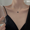 Black Square necklace for women 2023 Summer new retro light luxury geometric clavicle chain ins style wholesale