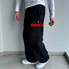 Cross-border Europe and the United States retro y2k street trend hip-hop casual elastic waist zipper loose solid color sports casual pants