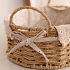 Woven Storage Basket with Handle Imitation Rattan Living Room Coffee Table Storage Basket Straw Sundries Snacks Cosmetics Storage Box