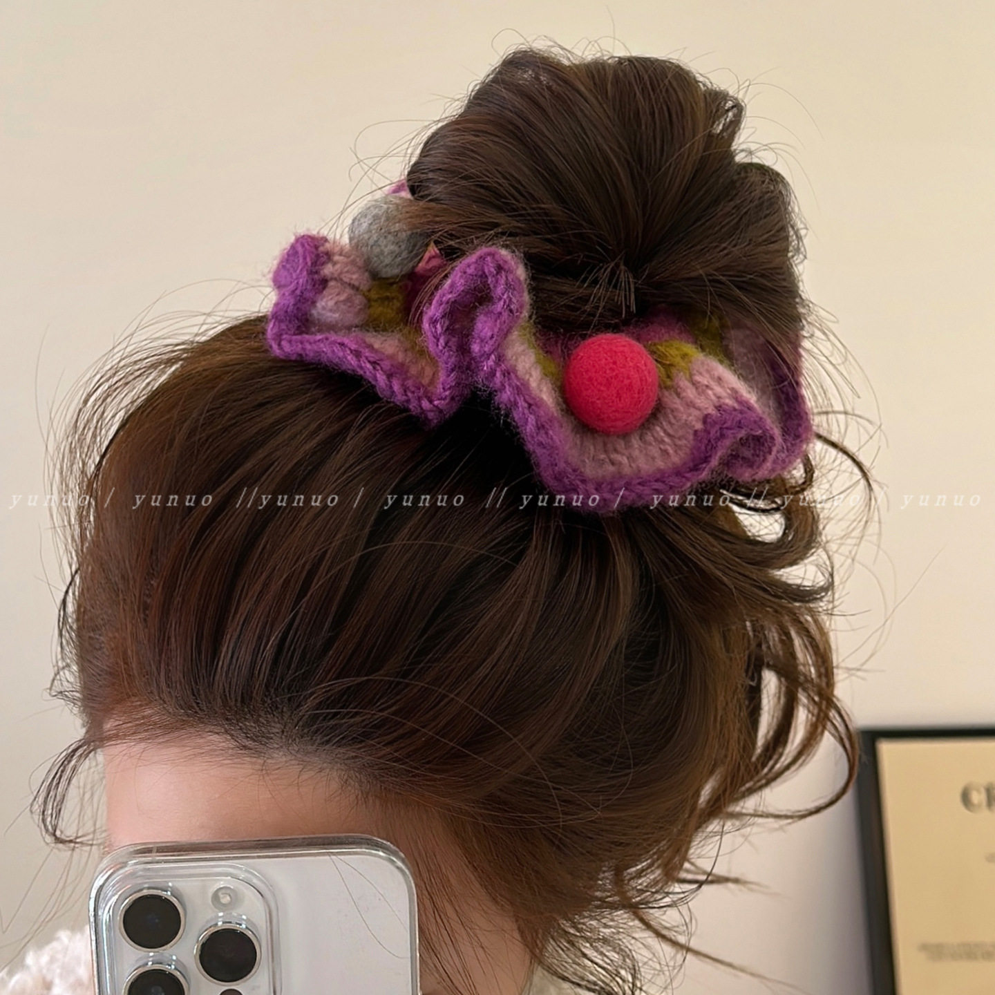 Hand-Knitted Colorfulful Ball Hair Band for Women to Tie Balls, Hair Rope, Rubber Band, High Elasticity and Durable Head Flower Hair Accessories