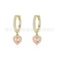 Gold pink earrings