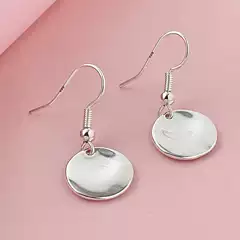 Foreign Trade Jewelry Copper Silver-Plated Sweet Fashion Round Earrings Temu Xiyin Tk Hot Sale