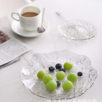 Fruit Plate Japanese-style Irregular Glacier Breakfast Plate Afternoon Tea Dessert Plate Sushi Plate Tea Plate Household Dumpling Plate