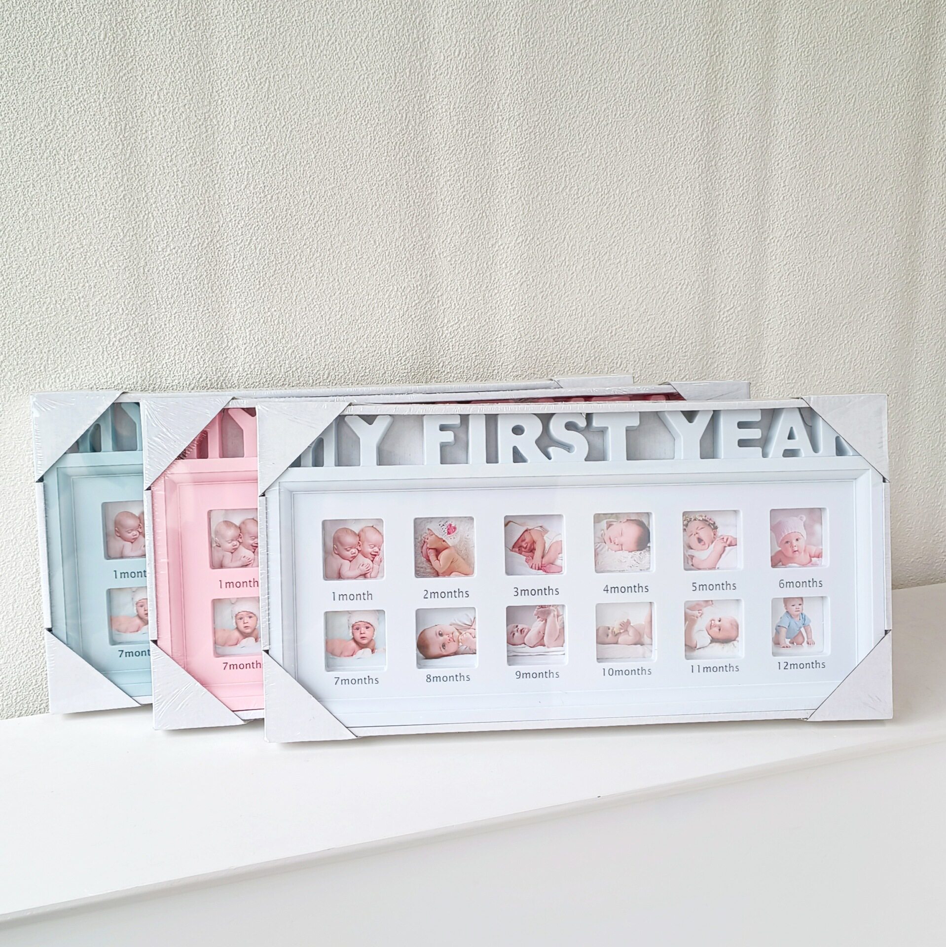 Cross-Border Hand and Footprints Baby One-Year Anniversary Table Photo Frame Birthday One-Year-Old Growth Commemorative Photo Frame Creative Gift