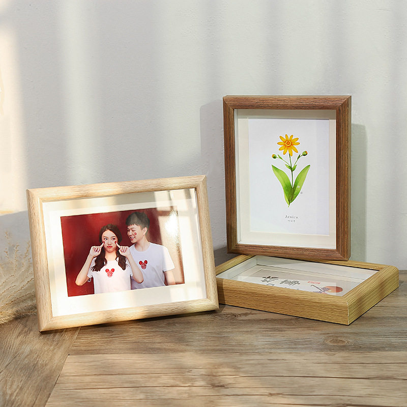 Creative Wooden Three-Dimensional Hollow Photo Frame Table Plant Specimen Framed Picture Frame Children's Oil Painting Wall Hanging Picture Frame Wholesale