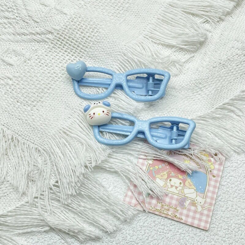 可爱猫咪眼镜发夹网红ins高颜值甜美刘海少女发饰1元发夹摆摊批货