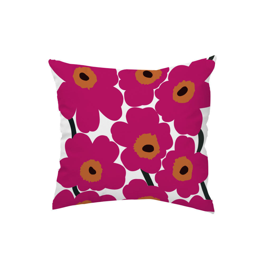 Finnish Poppy Sun Flower Pillow Case Plush Digital Printing Logo Pillow Ins Style Bedside Sofa Backrest
