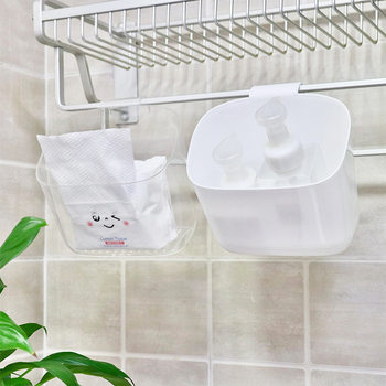 Bathroom Storage Hanging Basket Kitchen Student Dormitory Sundries Arrangement Basket Balcony Non-perforated Face Towel Storage Basket