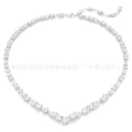 Full diamond irregular platinum necklace