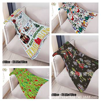 Cross-Border Best-Selling Christmas Thickened New Flannel Gift Holiday Blanket Autumn and Winter Leisure Blanket