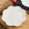 Ceramic Tableware Lily Plate Hotel Supplies Bowl Dish Plate Nordic Style Lace Dish Creative White Porcelain Dish Shanxi