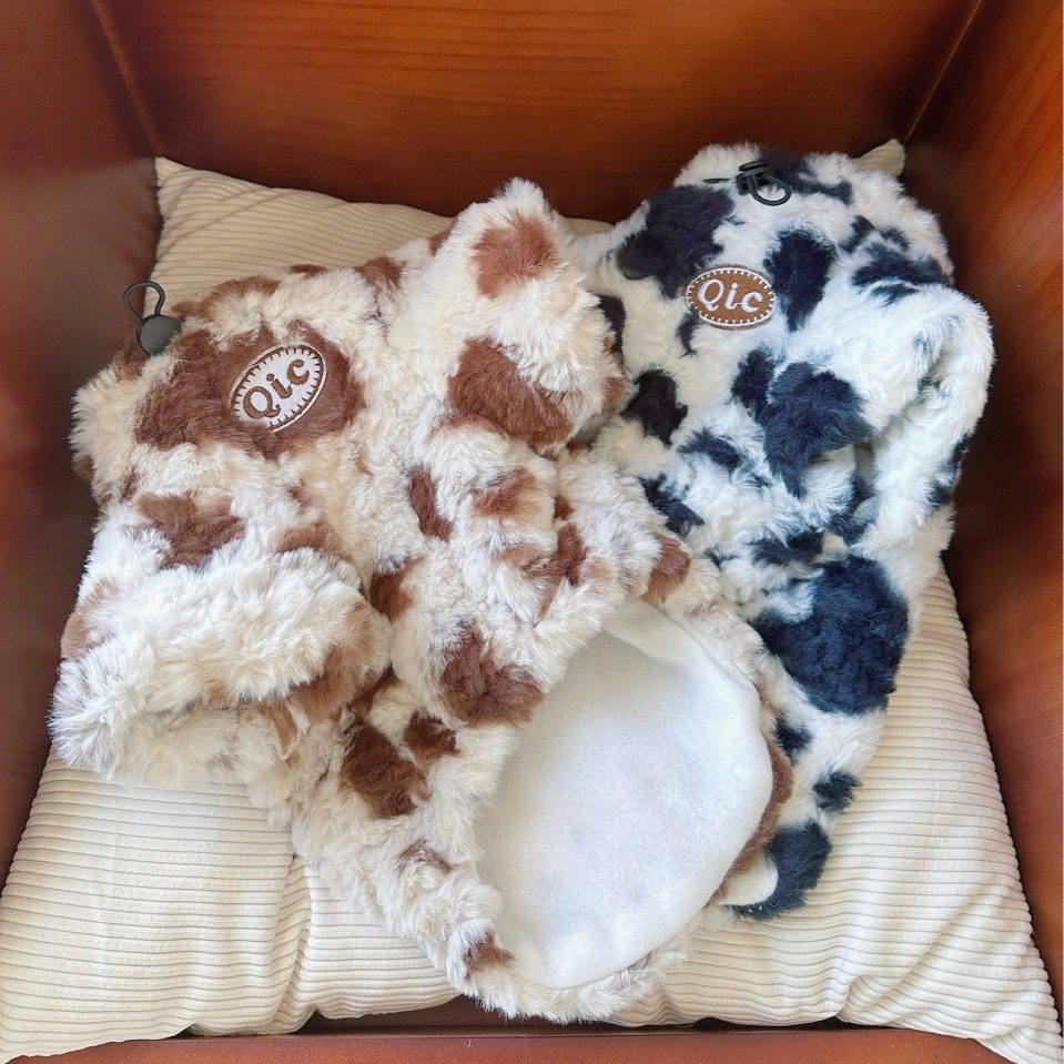 Ins Pet Dog Dog Clothes Autumn and Winter Thickened Cotton Clothes Teddy Bixnary Bear fleece-lined Warm Plush Jacket