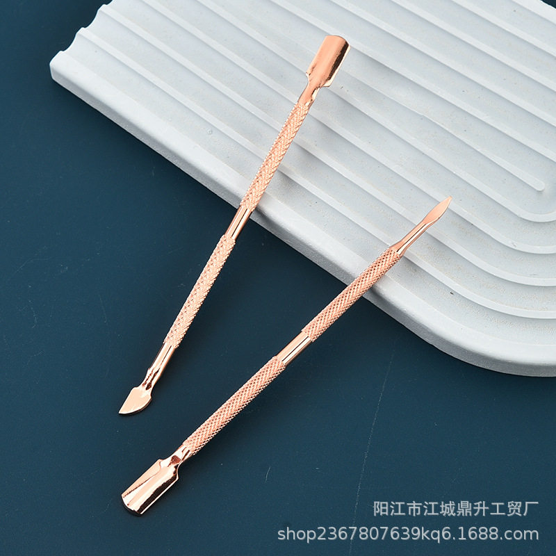 Steel push nail peeling steel push nail tool rose gold steel push nail removal Planer nail special suit double-headed steel push