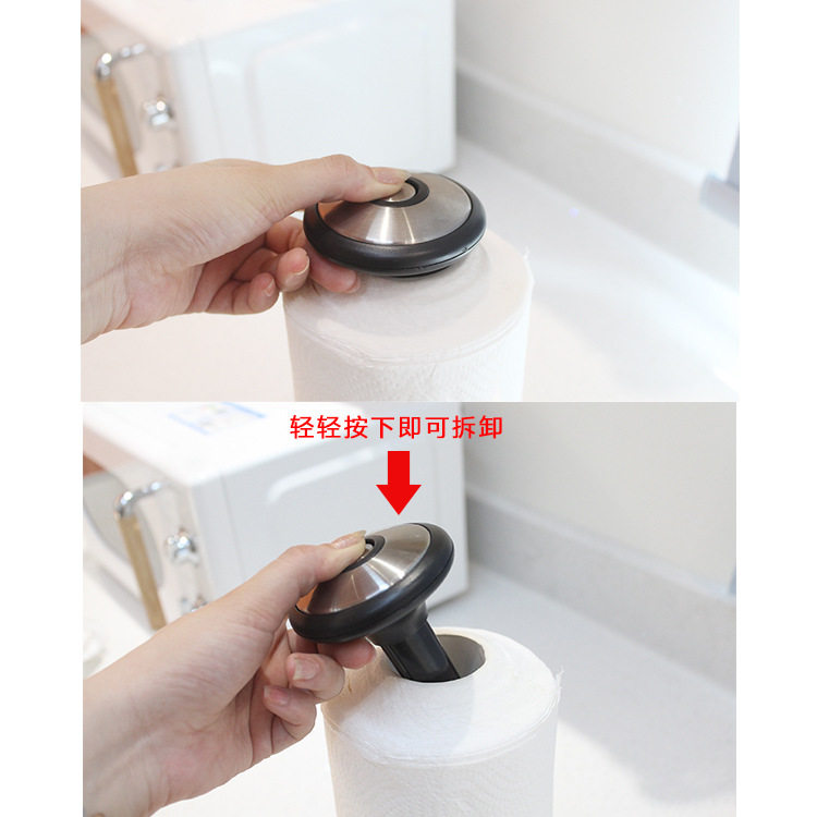 Stainless Steel Wall-Mounted Retractable Paper Towel Holder, No-Drill Household Kitchen Cling Film Roll Paper Rack, Storage and Organization Tool