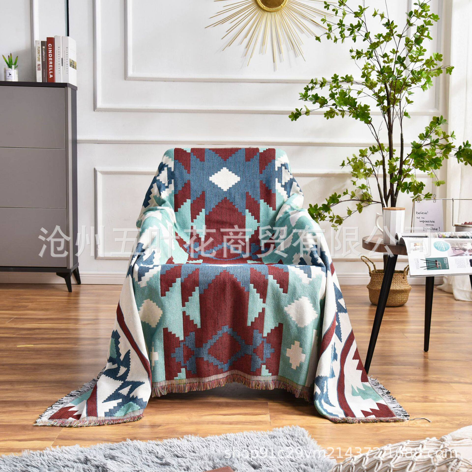 Jacquard Sofa Towel Suitable for All Seasons, Dust-Proof Decorative Throw Blanket, Outdoor Multi-Purpose Camping Blanket, Thread Blanket, Picnic Mat