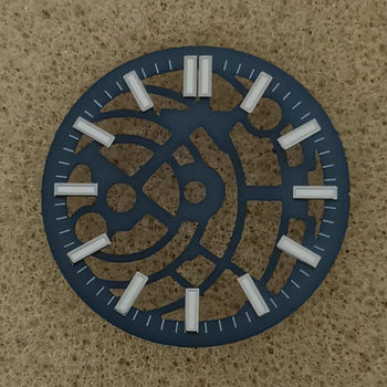 New modified watch accessories literally suitable for Japanese NH70 movement 28.5MM hollow dial green luminous