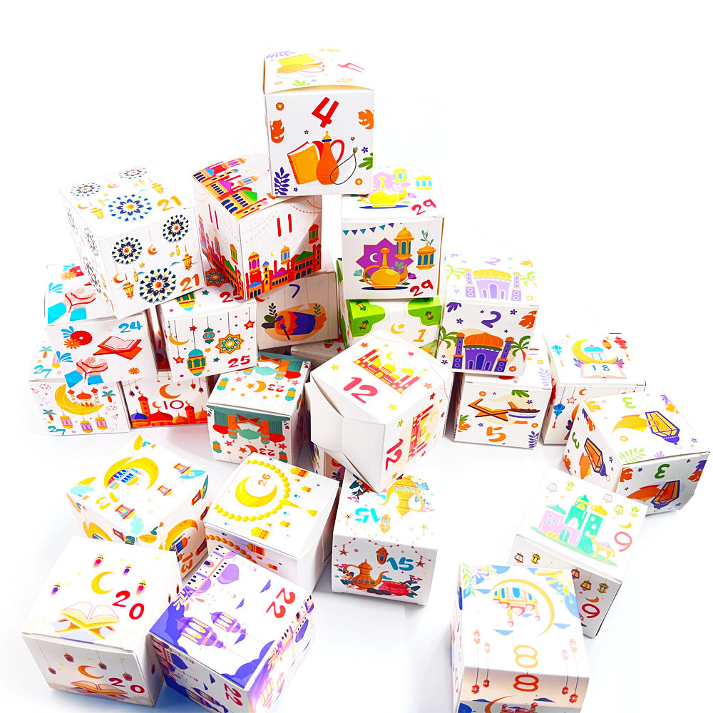 30Pcs Cross-Border Calendar Countdown Candy Box Creative Home Decoration Gift Box Cross-Border Moon Festival Supplies