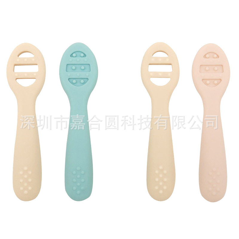 Manufacturer's 2-piece Silicone Spoon Set, Food-grade Soft Food Supplement Spoon for Eating, Newborn Feeding Puree Rice Cereal Kidsren's Spoon