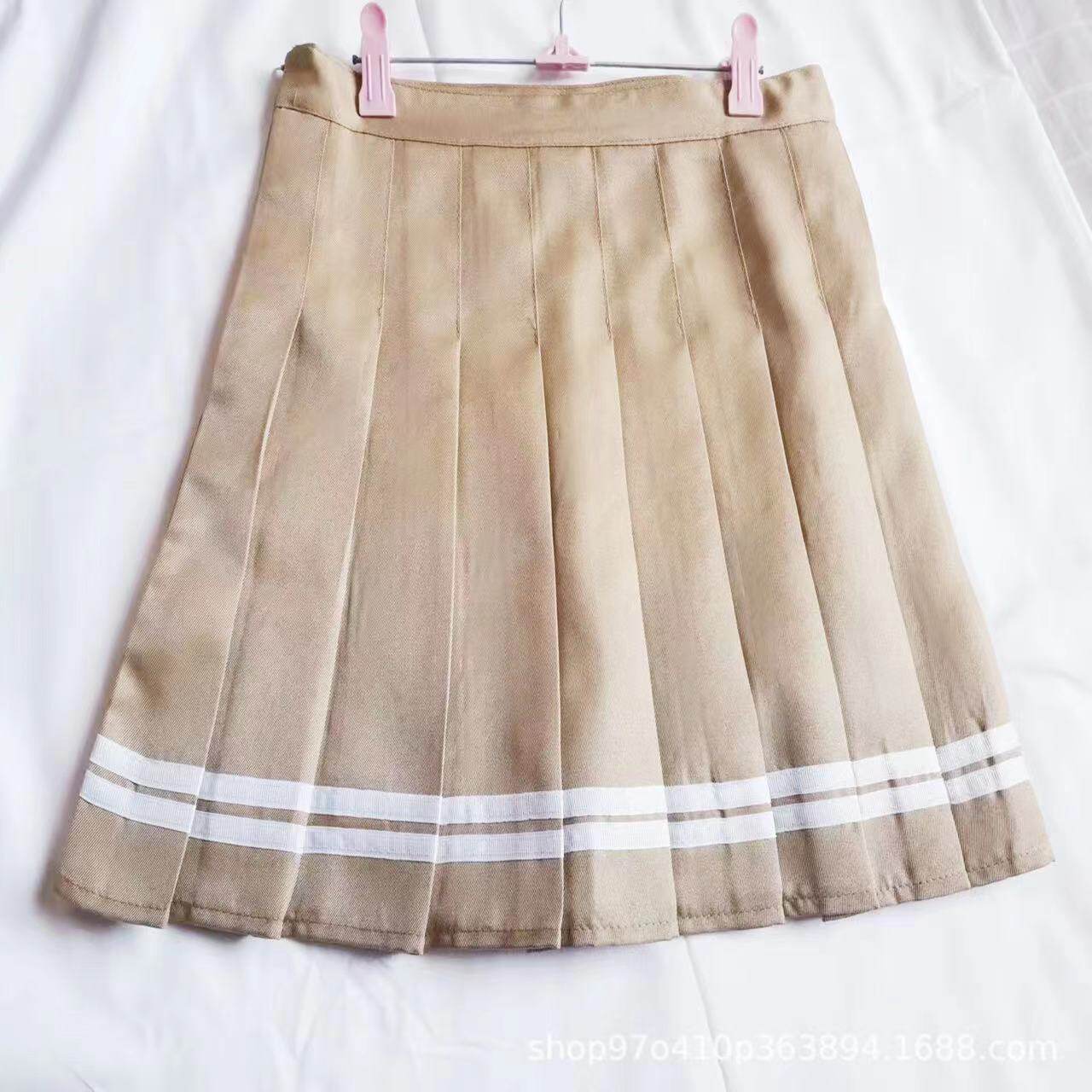 Pleated Skirt for Women High Waist A Line Elastic Waistband Korean Style Spring Summer Plus Size School Uniform
