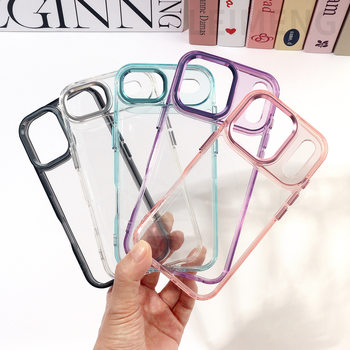 Suitable for Apple iPhone 17 Hardware Lens Frame Gold Shield Acrylic Phone Case DIY Groove Resin