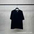 Black short sleeve embroidered logo