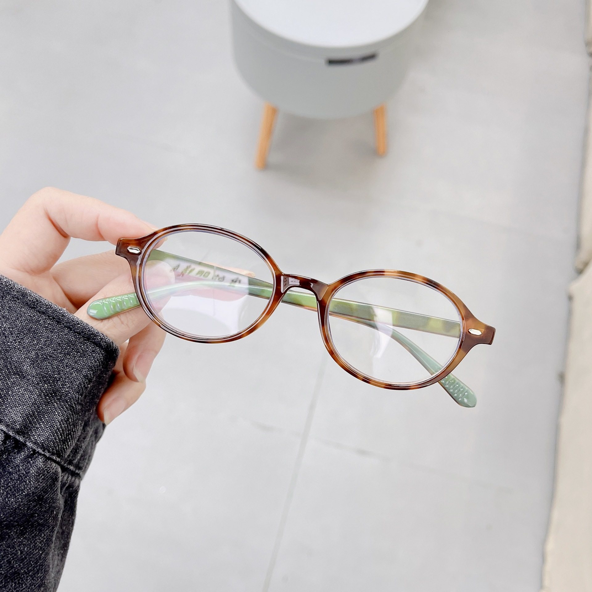 Osman 6120 new Korean style Oval small frame anti-blue light plain glasses personality Internet celebrity same style glasses frame for women