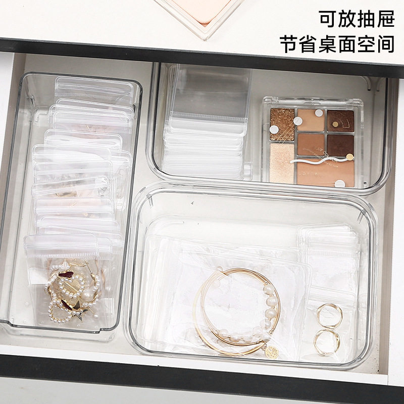 Anti-oxidation jewelry box earrings earrings necklace jewelry box portable earrings ring storage bag artifact transparent