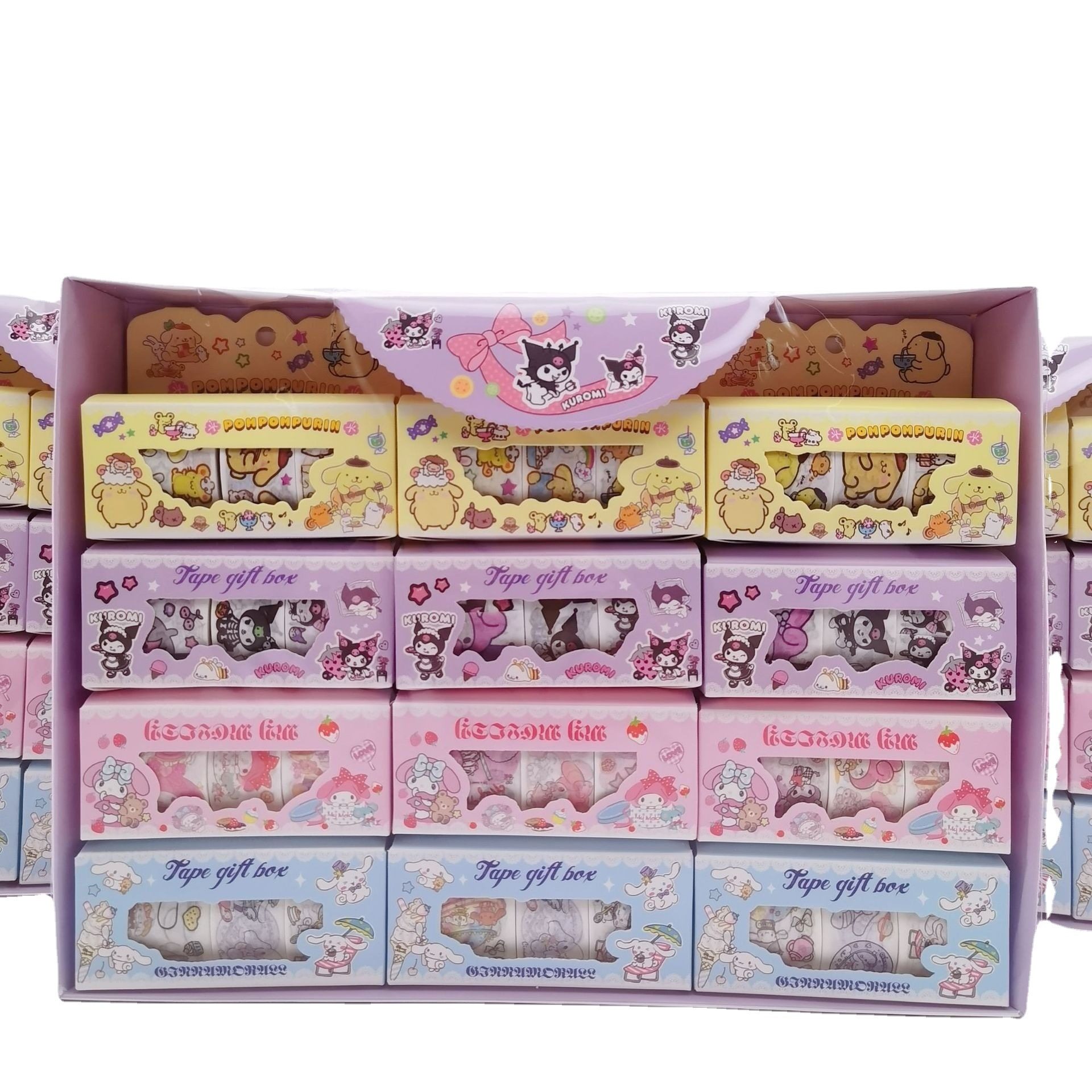 New Cartoon Sanrio DIY Washi Tape Cute Girl Kuromi Pattern Journal Tape Sticker Set