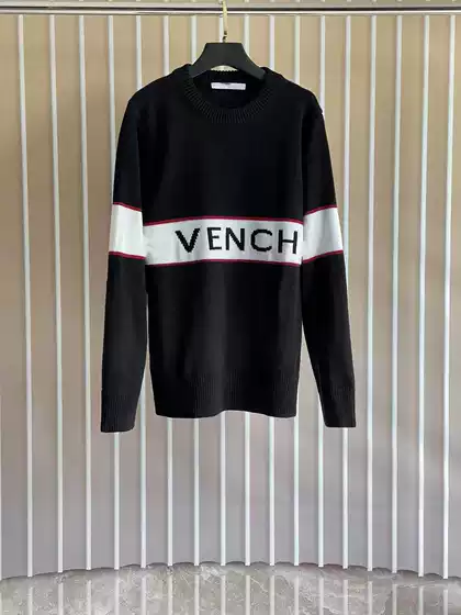 Correct Version in Stock High-Quality Gv New Jacquard Knit Sweater Fashionable Versatile Unisex Style