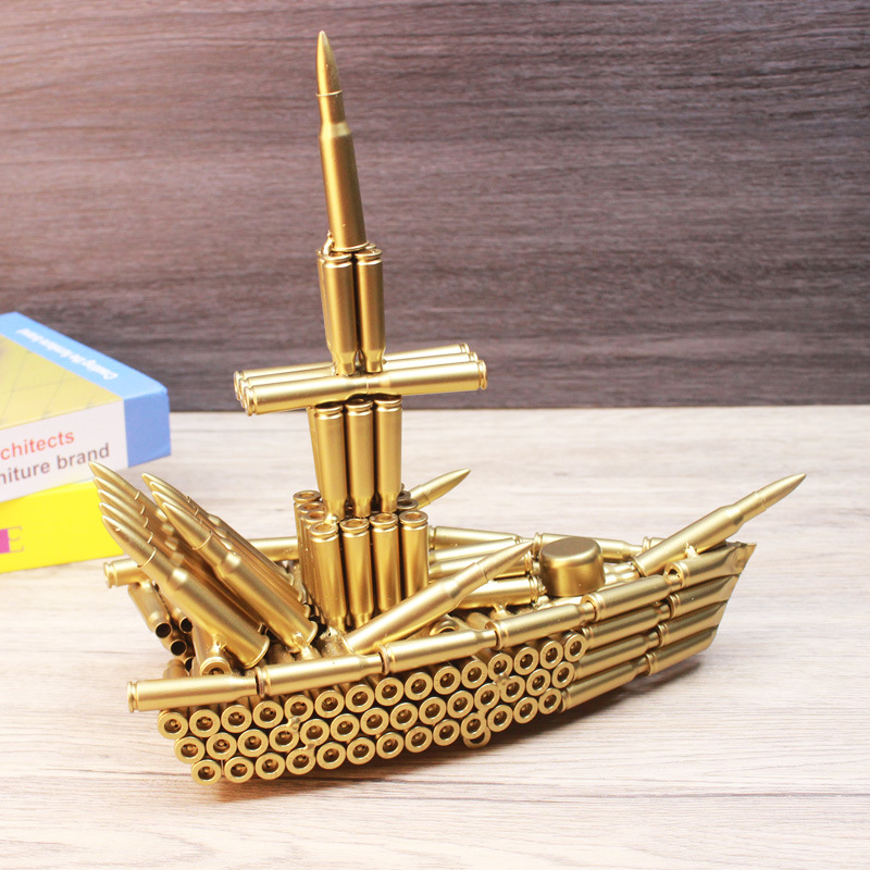 弹壳工艺品摆件 金属帆船模型军舰模型 旅游纪念品橱窗拍摄道具