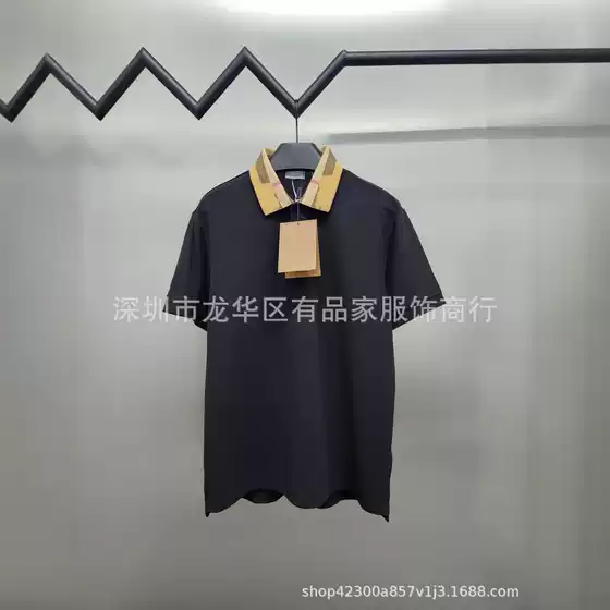 Ins European Station Summer New Style Special Splicing Collar Polo Shirt Men's and Women's Business Work Clothing Lapel Short-Sleeved T-Shirt Trendy