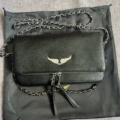 Large black 27cm silver chain