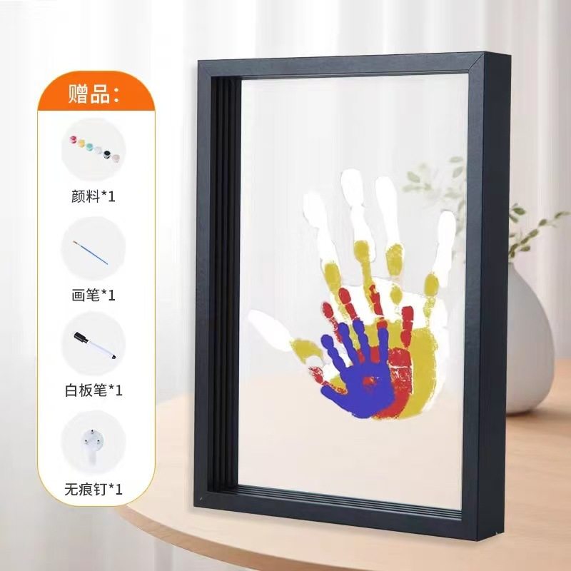 Couple Handprint Photo Frame DIY Handmade Palm Family Style Children's Day Gift for Boyfriend and Girlfriend Creative Handprint Painting