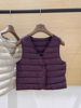 Lightweight V Neck down Vest, Short Women's 2025 Autumn and Winter New Coat with Warm Vest Inside and No Velvet Running Inside
