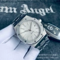 Stainless steel with white dial