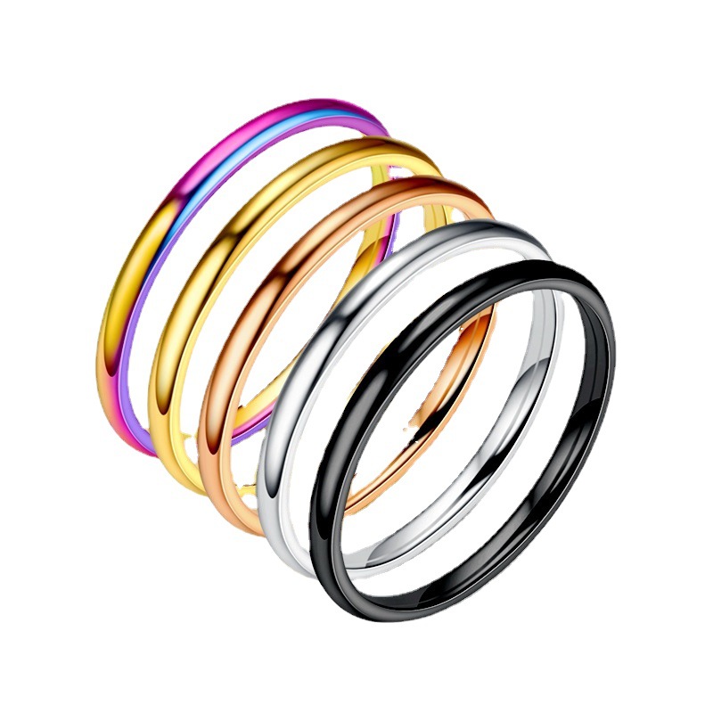 fashionable and simple ultra-fine ring titanium steel ring f...