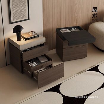 Italian Simple Bedside Table Bedroom Multi-Functional Hidden Compartment Storage Cabinet Home Bedside Cabinet Storage Locker Hidden