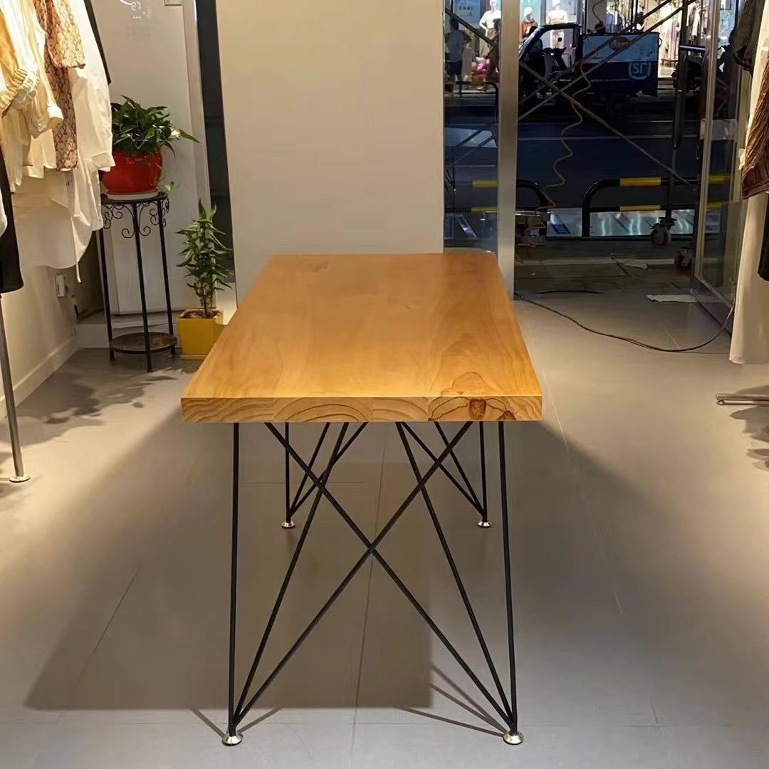 电脑桌北欧实木工作台简约办公桌桌子书桌实木电脑桌工作台直播桌