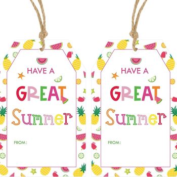 Summer Blessing Gift Tag with Rope Set High Quality Jute Rope Teacher Gift Multi-Functional Decorative Tag Customization