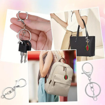 Direct selling lobster clasp four-piece key chain 8-shaped ring lobster clasp key chain acrylic pendant doll pendant