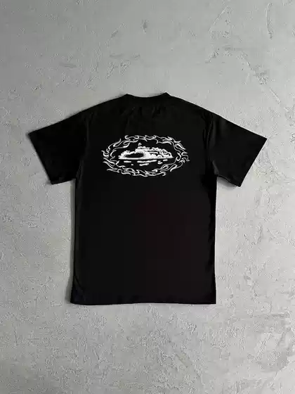 Corteiz High-Quality European and American Short-Sleeve Alcatraz T-Shirt with Letter Print, Round Neck, American-Style Trendy Brand, Casual Loose Half-Sleeve for Men